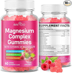 Magnesium Complex Gummies – with 12 Forms of Magnesium Plus Vitamins B6, B12 & C. Vegan Strawberry Gummies to Support Mood, for Adults, 60 Count