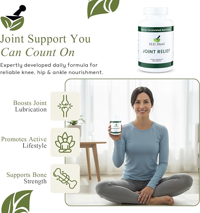 M.D. Joint - Experts Formulated Supplement - Joint Supplements for Women & Men, Knees, HIPS, Ankles, Collagen, Hydrolyzed, Glucosamine Chondroitin MSM, BioPerine, Turmeric - 120 Capsules (Pack of 3)