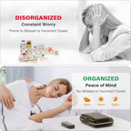 Weekly Pill Organizer 3X a Day, 7 Day Pill Box 3 Times, Portable for Travel Pill Case for Pills/Vitamin/Fish Oil/Medication/Supplements (3x7 Brown)