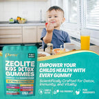 Zeolite Kids Detox Gummies, 9-in-1 Extra Strength with Zeolite, Omega-3, Magnesium, Elderberry, Vitamin C, Milk Thistle, Vitamin D3, Zinc, B12 – Sugar-Free (Mixed Berry Flavor - 2 Pack)