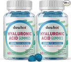 Hyaluronic Acid Gummies, Hyaluronic Acid Supplements with Vitamin C & Biotin 5000mcg for Skin, Hair, Nails Health, Joints Supplements for Women & Men, Low Sugar, Vegan, Non-GMO, 60 Counts