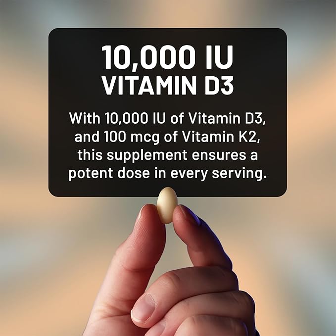 NatureWise Magnesium Glycinate 550mg + High-Dose 10000 IU Vitamin D3 K2 100 mcg - D3 K2 Magnesium Supplement - Chelated for High Absorption - Bone Support - Non-GMO, USA Manufactured - [30-Day Supply]