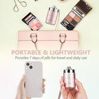 Metal Travel Pill Organizer, Portable Waterproof Daily Pill Box, Large Aluminum Pill Case Container 3 Times a Day Vitamin Organizer, Daily Medicine Organizer for Vitamin, Fish Oil, Supplement