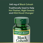 Nature's Bounty Black Cohosh Root Pills and Herbal Health Supplement, Natural Menopausal Support, 540 mg, 100 Capsules (Pack of 3)