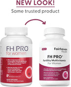 Fairhaven Health FH Pro for Women | Clinically Studied Fertility Supplements for Women | Aids Ovulation, Hormonal Balance, & Regular Cycles* | Conception for Her Fertility Support | 180 Capsules