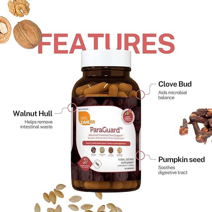 Zahler - ParaGuard Capsules - Gut Health Supplement - Formula has Wormwood, Garlic Bulb, Pumpkin Seed, Clove & More - Natural Support for Humans - Certified Kosher 30 Count