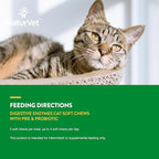 NaturVet – Digestive Enzymes for Cats Plus Probiotics – 60 Soft Chews – Helps Support Diet Change & A Healthy Digestive Tract – Aids in the Absorption of Vitamins & Minerals – 30 Day Supply