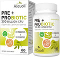 Ascuoli Probiotics for Women & Men - 300 Billion CFU, 24 Strains Probiotics + 15 Organic Herbs Blend, Daily Probiotic for Digestive Health, Immune, Gut, Bloating - 60 Capsule