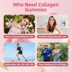 Collagen Gummies for Women & Men - Hydrolyzed Collagen Peptides Type I II III V X | 60 Cts with Biotin, Hyaluronic Acid & Vitamins C D B12 A E | Boost Skin Hair Nails, Bone, Digestive & Immune Health