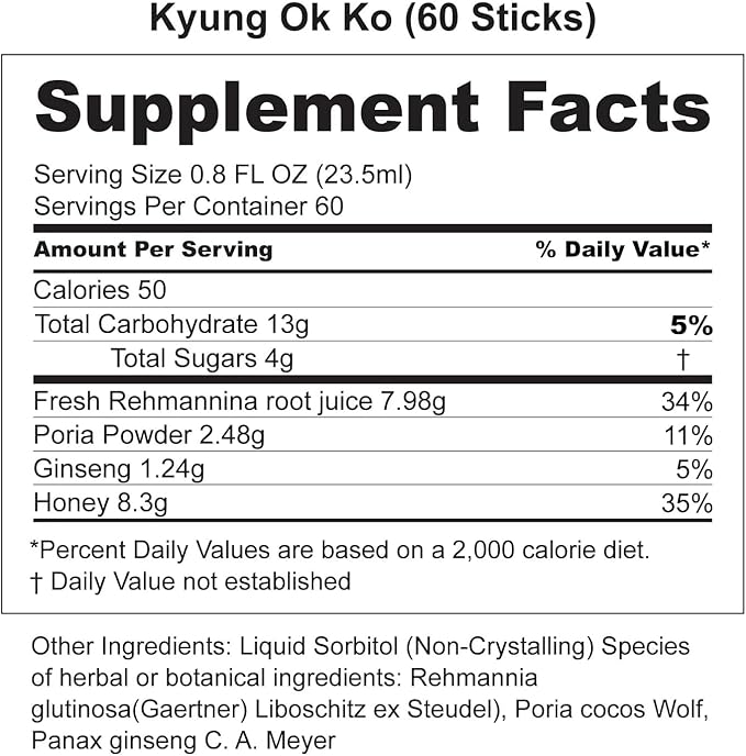 KWANGDONG Kyung Ok Ko Premium Korean Herbal Supplment with Natural Ingredients, Natural Energy Booster for Men & Women 60P