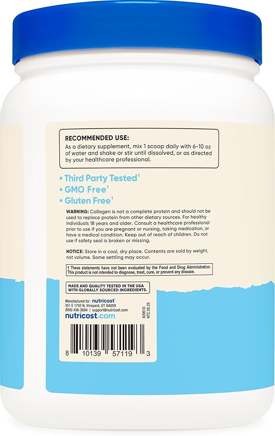 Nutricost Multi Collagen Protein Complex (Unflavored, 30 Servings) - Supplement with Biotin, Hyaluronic Acid, and Collagen Peptides