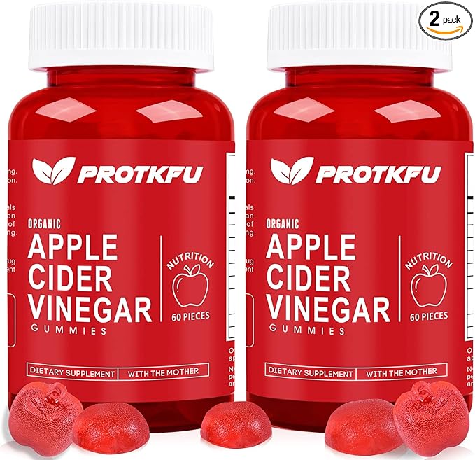 Apple Cider Vinegar Gummies, 120 Count Max Strength 1000mg ACV Gummies with Vitamin B12 & B6, for Metabolism, Digestion, Detox, Gut & Immune Health, Vegan & Non-GMO, Gelatin-Free
