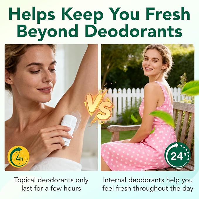Chlorophyll Capsules Body Deodorizing Supplement for Daily Internal Freshness Support | Natural Botanical Blend for Routine Odor Balance, Gut Wellness, and Clean Inner Feeling | 120 Capsules