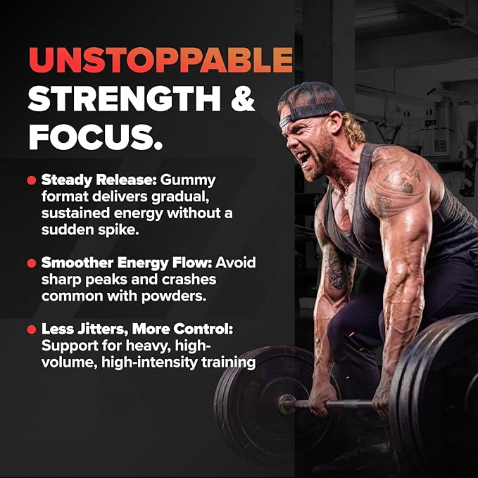 Bounce Pro Beast Mode Pre Workout Gummies with Caffeine, Beta-Alanine & L-Tyrosine for Energy, Focus & Training Intensity (30 Count (Pack of 1), Fruit Punch)