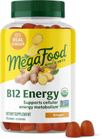 MegaFood Vitamin B12 Energy Gummies - Vegan - With Methyl B12 Vitamins to Support Cellular Energy Production - Ginger - Daily Vitamin B12 Supplement - USDA Organic - 70 Gummies, 35 Servings