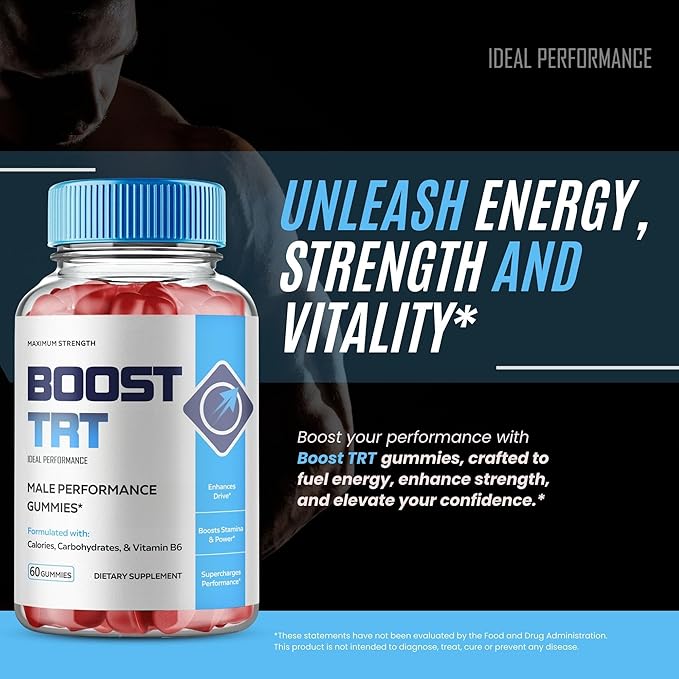 Boost TRT Gummies, Official Boost TRT Supplement Gummies - Maximum Strength Performance, All Natural Support Overall Health & Wellness, Premium BoostTRT Advanced Support Gummy Reviews (2 Pack)