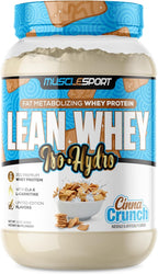 Musclesport Lean Whey Revolution™ Protein Powder - Whey Protein Isolate - Low Calorie, Low Carb, Low Fat, Incredible Flavors - 25g Protein per Scoop - 2lb Cinna Crunch
