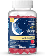 Mommy's Bliss Kids Sleep Melatonin Gummies, No Artificial Colors, Flavors or Gelatin, Strawberry Flavor Children's Melatonin Gummies, Age 3+, 60 Count