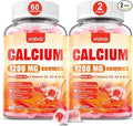 Calcium 1200 mg with Vitamin D3 Supplement for Adults - Calcium Gummies with Vitamin D3 5000IU, K2, B12 for Women Men - Extra Absorption Calcium Citrate - Natural Strawberry Flavor, 120 Gummies