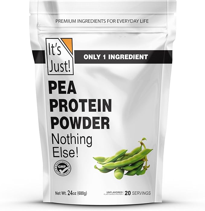 It's Just! Pea Protein Powder - Vegan, Plant Based, GLP-1 Friendly, Non-GMO, Unflavored - 1.5 lb