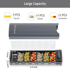 Metal Weekly Pill Organizer, Serfeymi Aluminum Daily Pill Box(Spare Gasket Provided),7 Day Pill Case Travel Medicine Organizer,Pill Containers with Individual Lid for Vitamins,Pills, Supplement-Gray
