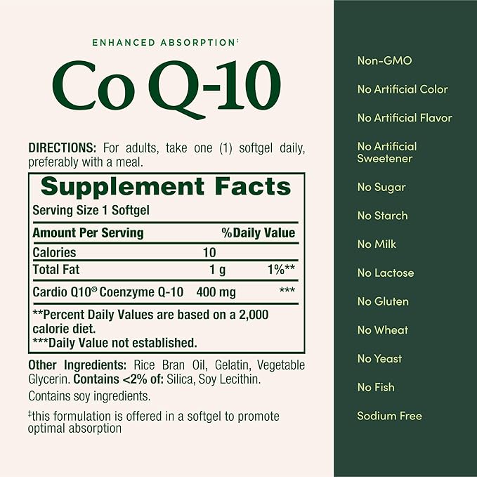Natures Bounty Co Q-10 400mg, 39 Rapid Release Softgels