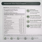 Ultra Focus Gummies for Adults – Focus & Concentration Support with DHA (Algae) + Phosphatidylserine, Lion’s Mane, Bacopa, Ginkgo & Magnesium L-Threonate – Lemon, 60 Gummies