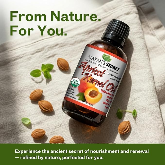 Pure Carrier and Essential Oils for Skin Care, Hair, Body Moisturizer for Face-Anti Aging Skin Care (Apricot Oil, 4oz)