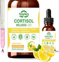 Cortisol Liquid Drops Support Supplements for Men and Women, Cortisol Detox Hormone Balance with Magnesium, Ashwagandha, L-theanine for Mood Support, Lemon Flavor, 60ml