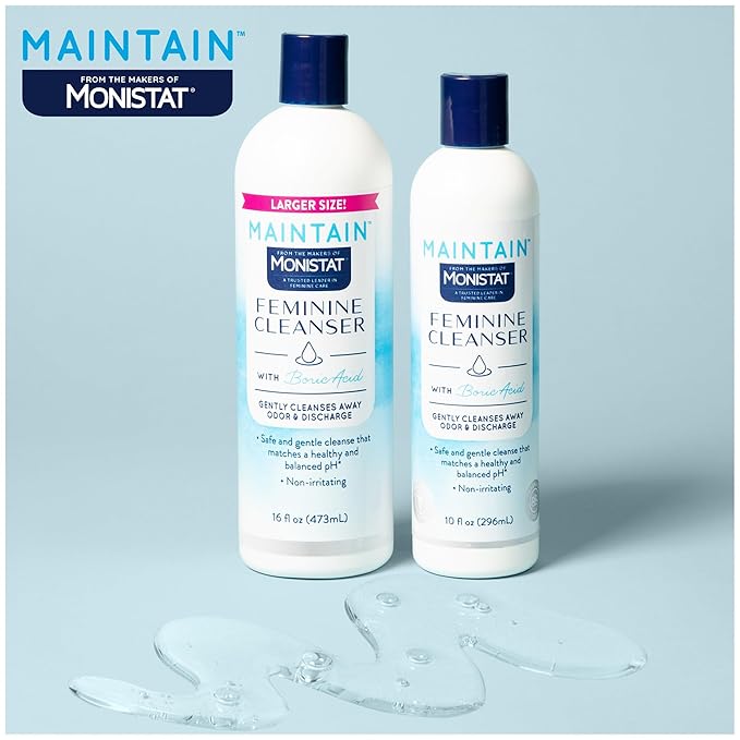 Monistat Boric Acid Feminine Wash,Fragrance-Free Intimate Wash for Women with Gentle pH-Balanced Formula,10 Fl Oz,(Pack of 2)