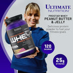 Ultimate Nutrition Prostar Whey Protein Powder Isolate, Peanut Butter & Jelly - Low Carb, High Protein Powder Shake for Muscle Gain & Recovery - Low Sodium, Low-Fat & Keto Friendly - 2 lbs Tub