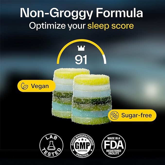 Elo Sleep Gummies for Deep Recovery & Restful Sleep | Magnesium, L-Theanine & Low-Dose Melatonin | Non-Groggy Formula, Wake Refreshed | Sugar-Free, Vegan, Non-GMO | 28 Servings