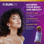 SUNUV Biotin 10,000mcg | Collagen | Keratin | Hyaluronic Acid - 80,000mcg Hair Growth Vitamins for Hair Skin & Nails Support - Women & Men - Vitamins B1,B2,B3,B5,B6,B9,B12 -Made in USA-90 Capsules