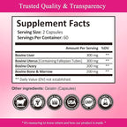 Beef Organ Supplement for Women - Ferritin Supplement for Women, Grass Fed Liver, Uterus, Ovary & Bone Marrow - Natural Anemia Support, Energy & Hormone Balance - Pasture Raised - 120 Capsules