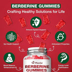 Berberine Gummies 2000mg - Natural Organic Berberine HCL Supplement - Vegan, Non-GMO, Gluten-Free - Delicious Raspberry Flavor - 60 Count