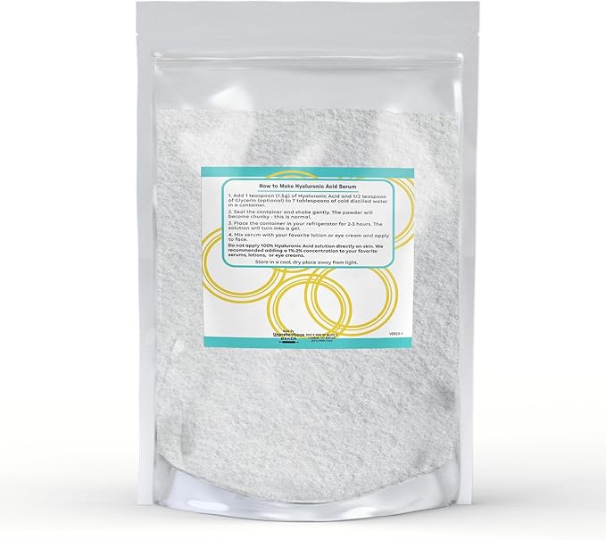 Unpretentious Hyaluronic Acid Powder (1 oz) Food & Cosmetic Grade, Clear Resealable Bag