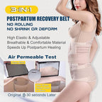 ChongErfei 3 in 1 Postpartum Support Recovery Belly Wrap Waist/Pelvis Belt Body Shaper Postnatal Shapewear,XL Beige