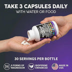 Clean Nutraceuticals Magnesium Complex with Magnesium Glycinate Citrate Malate Oxide Taurate Aspartate Orotate & Mag Chloride, Zinc Copper Manganese & Vitamin C B1 B2 B6 B12 Complex - 1Pack