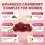 Lukaree Cranberry Gummies for Women – Cranberry Supplement Complex with D-Mannose, Ashwagandha, Magnesium, Ginseng – Urinary Tract, Mood & Energy Support – Daytime Vitality Supplement – 60 Count