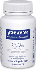 Pure Encapsulations CoQ10 60 mg | Coenzyme Q10 Supplement for Energy, Antioxidants, Brain and Cellular Health, Cognition, and Cardiovascular Support* | 120 Capsules