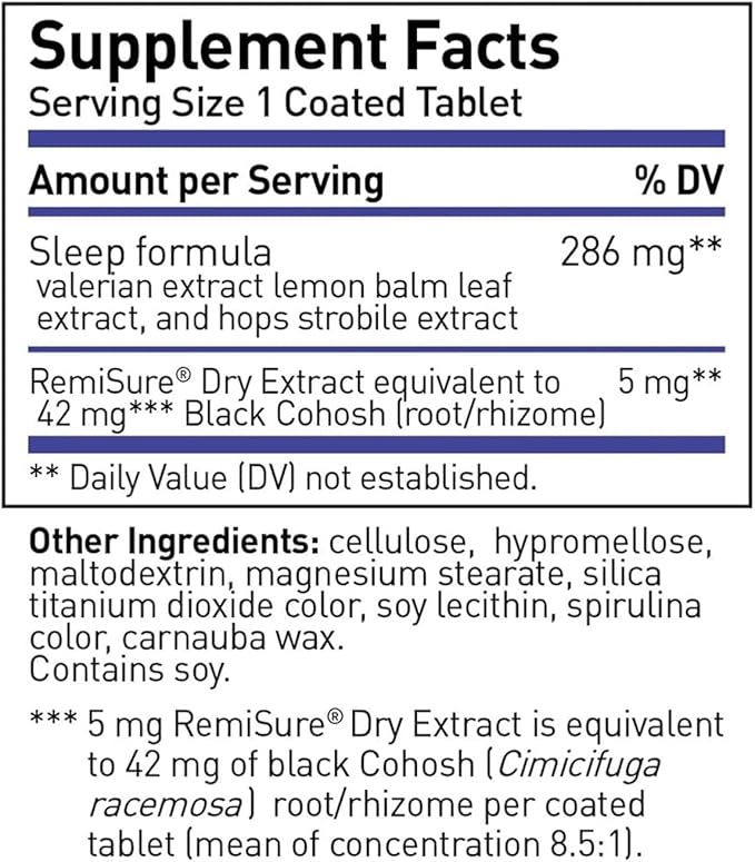 Remifemin Good Night - Menopause Symptoms Relief & Restful Sleep Support - Clinically Proven Ingredients - Menopause Supplements - Black Cohosh - Estrogen-Free - Made in Germany - 60 Tablets