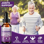 2 Pack Glucosamine Chondroitin MSM Liquid Drops, Extra Strength Joint Support Supplement for Adults Men & Women, Quercetin Boswelia, Bromelain, Antioxidant Immune Support (4 Fl oz)