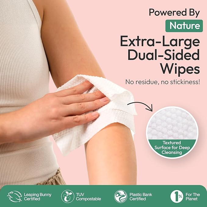 FOMIN Travel Deodorant Wipes - 50 Count - Variety Pack - pH Balanced, Hypoallergenic Mini Deodorant Wipes For Women and Men - Plastic-Free, Individually Wrapped Underarm & Body Wipes