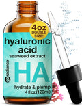 Double Size (4oz) Hyaluronic Acid Serum for Face 3.5%, Hyaluronic Acid Moisturizer, Hydrating Serum, Moisturizing Hyaluronic Acid Serum, Seaweed, Chamomile, Glow Face Serum for Women