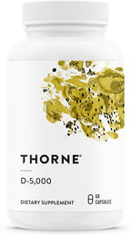 THORNE - Vitamin D-5,000 - Vitamin D3 Supplement - Supports Healthy Bones, Teeth & Muscles, Plus Cardiovascular & Immune Function* - NSF Certified for Sport - Gluten, Dairy & Soy-Free - 60 Capsules