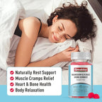 Magnesium Glycinate Gummies 500mg for Adults Sleep Support, Chewable Magnesium Gummies for Women & Men, Muscle Relief & Magnesium Supply (60 Count)