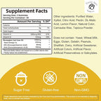 Cod Liver Oil Gummies 1000mg, Sugar Free for Adults & Kids, Omega-3s & Vitamin A&D for Brain, Cognitive, Heart & Eye, Bone Health, Gluten Free, Non GMO, Pectin, 60