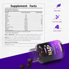 NAD Gummies with Resveratrol, Multivitamin Blend, Quercetin, Collagen and Zinc, Chewable NAD Gummy for Women, Natural Grape Flavor, Convenient Daily Chew, 60 Count