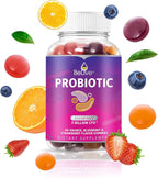 BeLive Probiotic Gummies - Probiotics with 5 Billion CFUs for Digestive Health, Men, Women & Kids Probiotic Supplements for Immune Support, Sugar Free & Vegan – Blueberry, Strawberry & Orange | 2-Pack