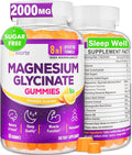 Magnesium Glycinate Gummies Supplement for Adults Women, Magnesium Gummies with L-Threonate, Ashwagandha, Vitamin B6- Sleep, Relaxation, Calm, Energy, Vegan, Sugar Free, 60 Count